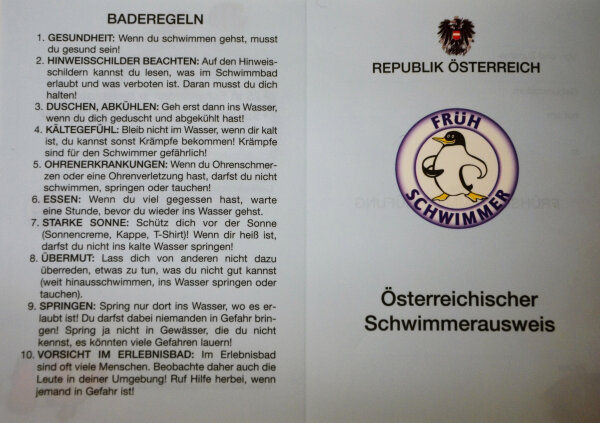 Fr&uuml;hschwimmer Ausweis