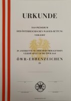 Urkunde Ehrenzeichen
